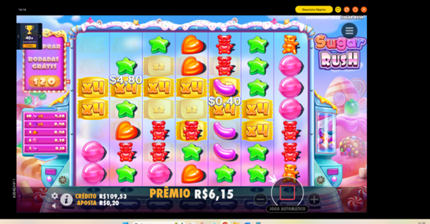 Posi&ccedil;&otilde;es multiplicadoras acumuladas no Sugar Rush